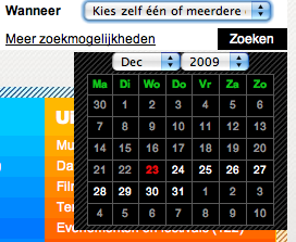 Voorbeeld van een 'date picker'