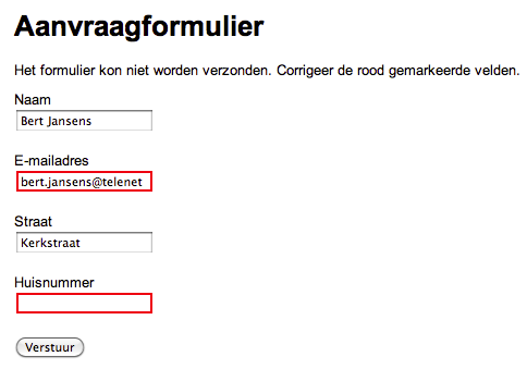 screenshot formulier met rood gemarkeerde velden