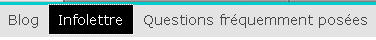 menu anysurfer avec arrière-plan de couleur différente pour le lien Infolettre