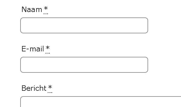 Contactformulier met labels boven velden