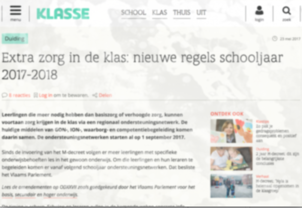 website klasse met simulatie van cataract