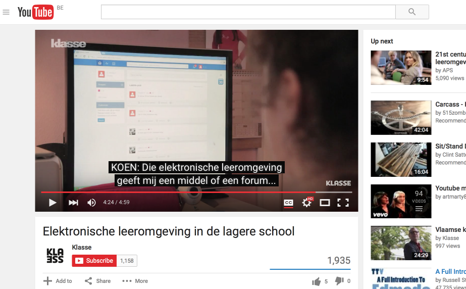 YouTube TV klasse met captioning