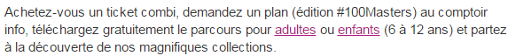 paragraphe contant deux liens soulignés 'adultes' et 'enfants'