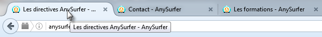 onglet du navigateur avec le titre 'Les Directives AnySurfer - AnySurfer'