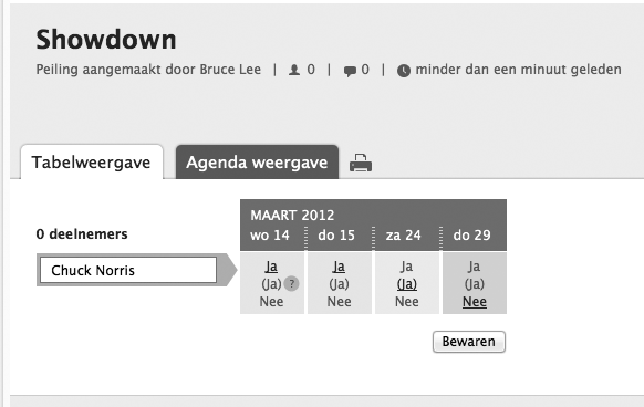 Doodle tabelweergave ja/misschien/nee opties in grijswaarden