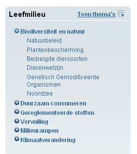 niet onderstreepte links in een herkenbare navigatieblok