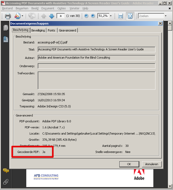 screenshot dialoogvenster bestandseigenschappen