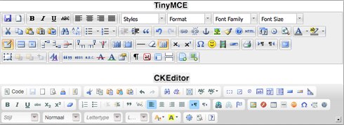 Toolbar CKEditor en TinyMCE