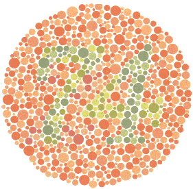 nummer 74 onzichtbaar voor kleurenblinden