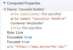 Infos dans l'accessibility tree pour ce lien