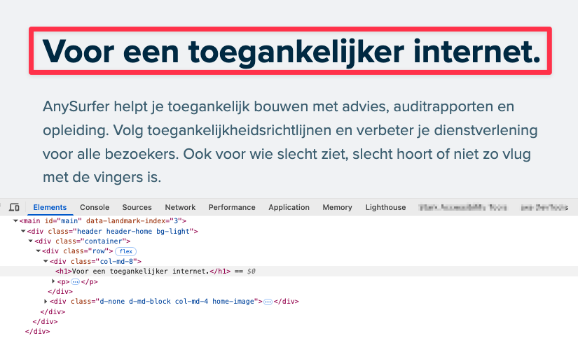 Visualiseer een titel met de devtools